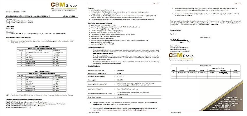 STRUCTURAL DESIGN CERTIFICATE – No CSM- SC121-2017_00 tile hook solar mounting(001)